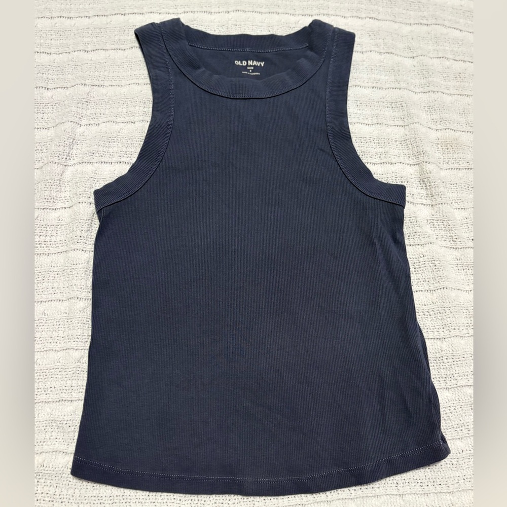 Old Navy Dark Blue Ribbed Tank